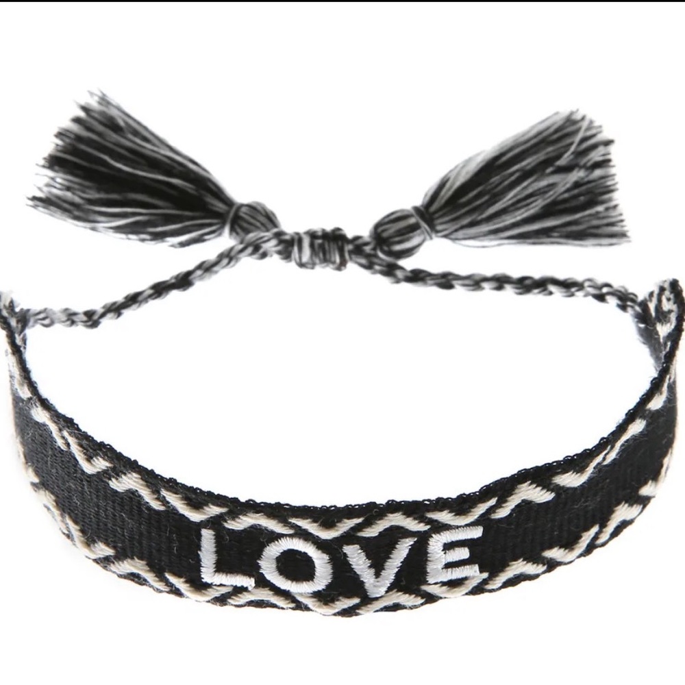 NEW Bohemian Style Personalized Woven Fabric  ‘Love’ Adjustable Bracelet